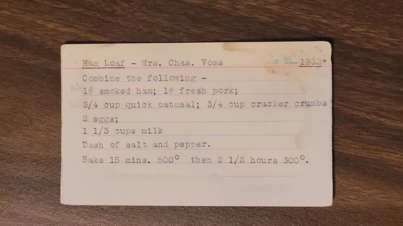 Scan of Ham Loaf