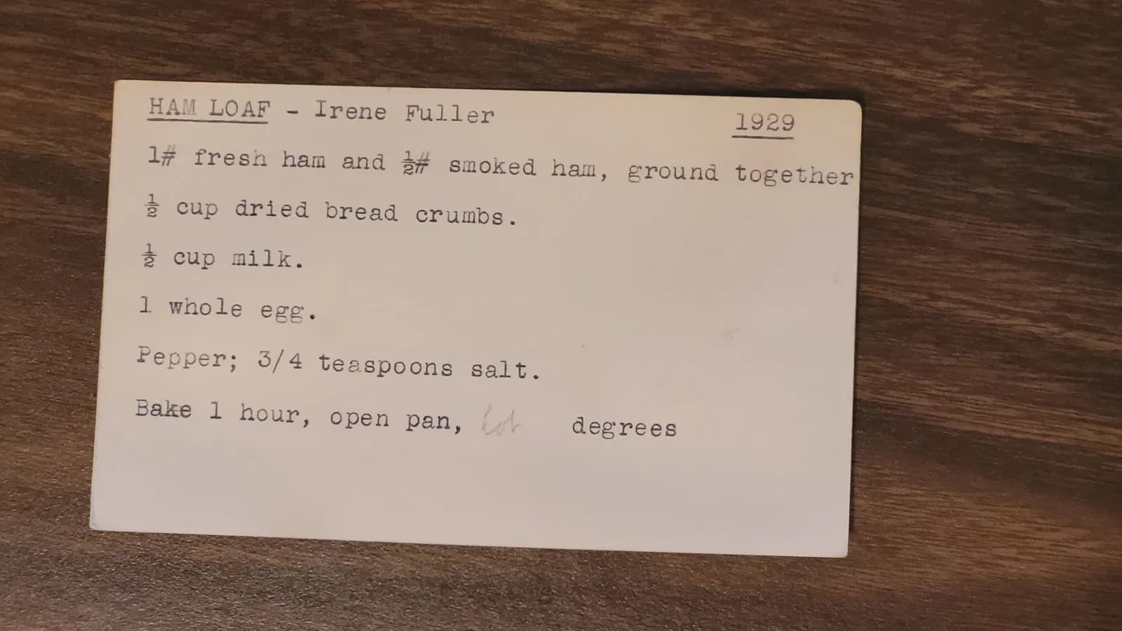 Scan of Ham Loaf