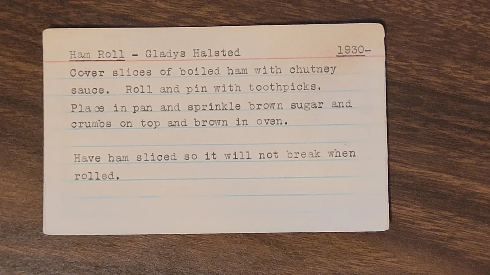 Scan of Ham Roll