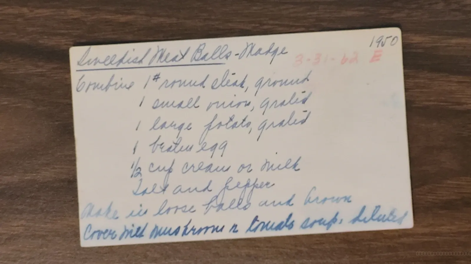 Scan of Sweedish Meat Balls