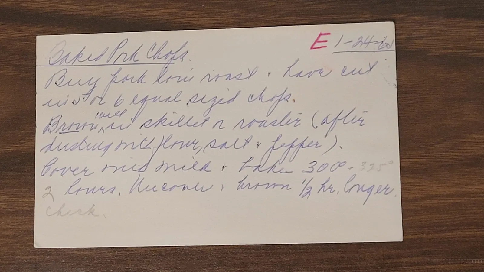 Scan of Baked Pork Chops